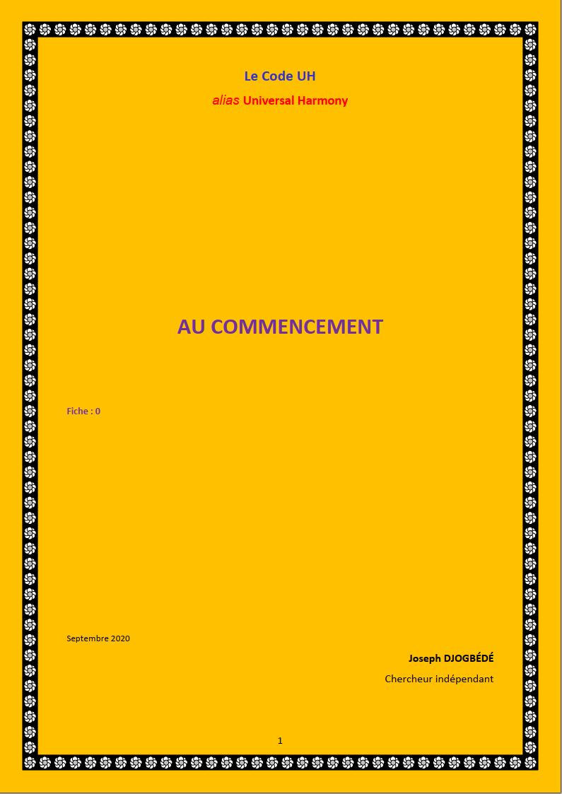 Fiche 0: Au Commencement