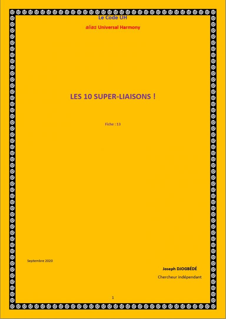 Fiche 13: LES 10 SUPER-LIAISONS!