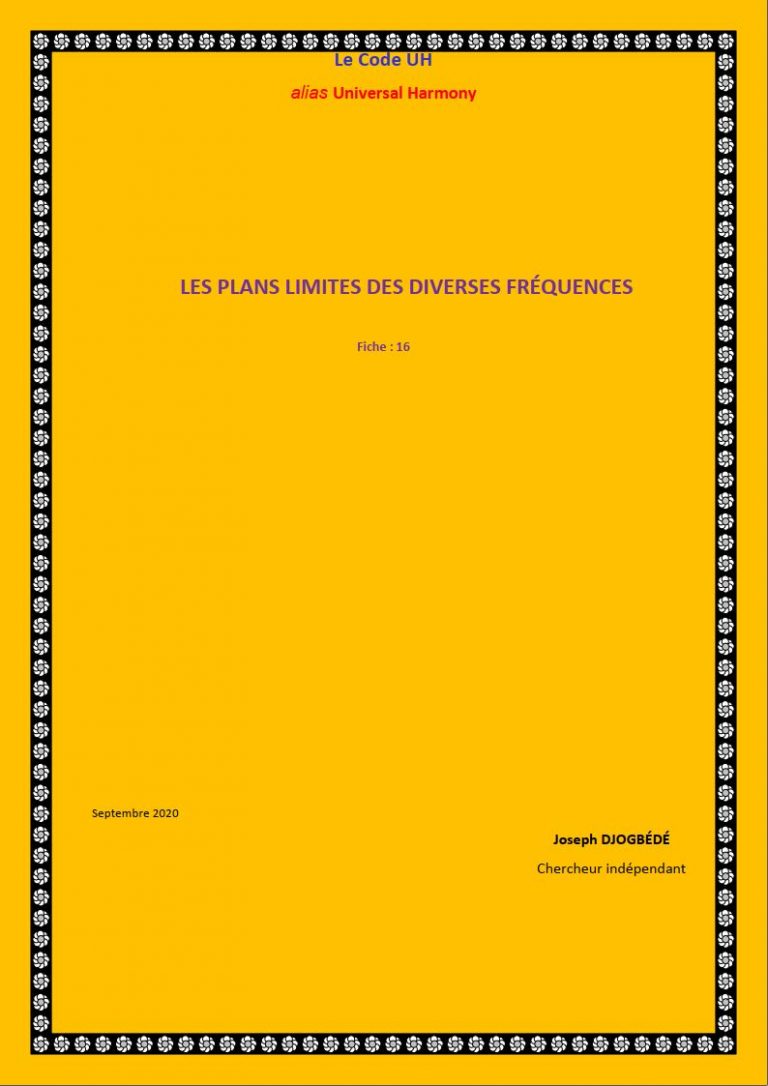 Fiche 16: LES PLANS LIMITES DES DIVERSES FRÉQUENCES
