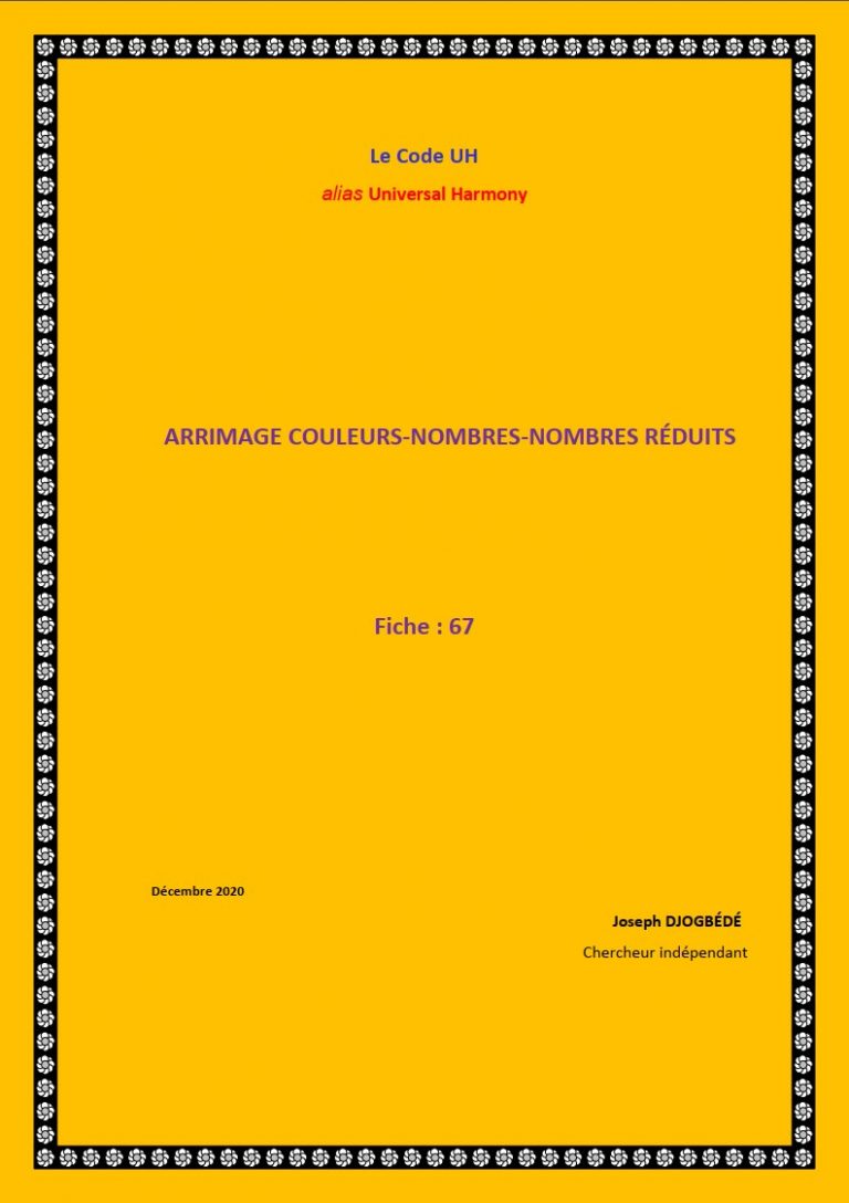 Fiche 67: Arrimage Couleurs-Nombres-Nombres réduits