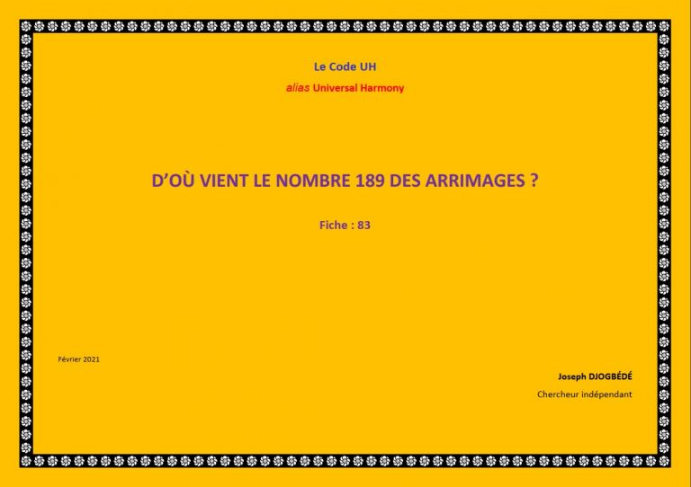 Fiche 83: D’où vient 189 des arrimages !